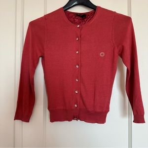 The Limited Woman’s Lined Cardigan in Res with Jewel buttons